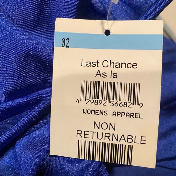 NWT La Femme Women’s Royal Blue Satin Charmeuse Backless Dress Formal Wedding - Picture 5 of 5